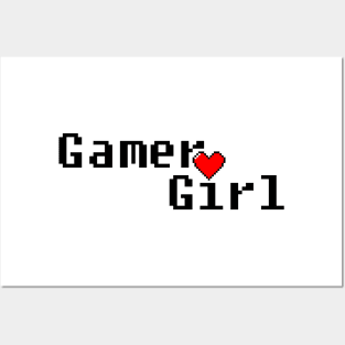 Gamer girl pixel heart Posters and Art